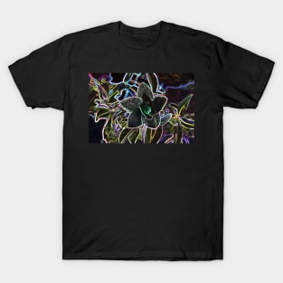 Fancy Prismatic Neon Colors Flower Blossom T-Shirt